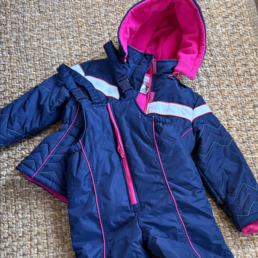 Rothschild Navy and Hot Pink Kids Medium Snowsuit Set